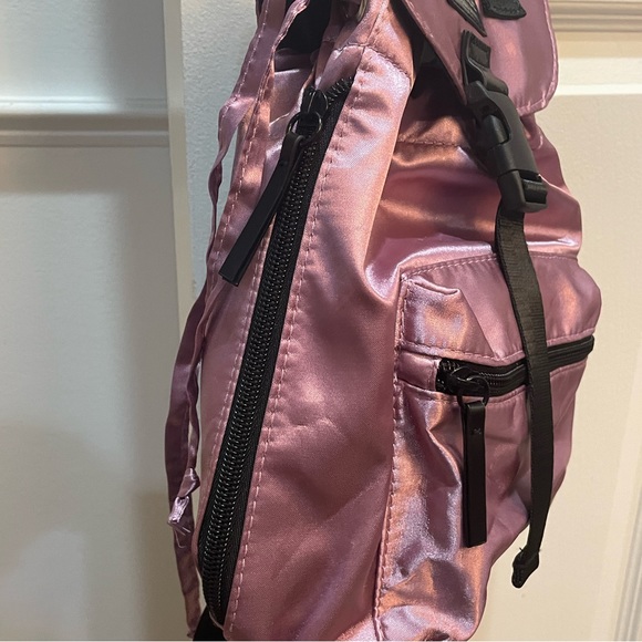 Justice Mini Backpack Purple Metallic Drawstring Closure, Perfect for Tween - Picture 5 of 6